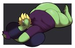 anthro bottomless butt clothed clothing electronics female lying on_front phone pillow shirt solo tail topwear digitalpelican mythology sasha_(digitalpelican) dragon lizard mythological_creature mythological_scalie reptile scalie 2022