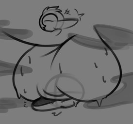 balls balls_on_head big_balls bodily_fluids breath duo genitals giggle male musk musky_balls panting sweat sweaty_balls sweaty_genitalia under_balls henrique_rick nintendo pokemon alpha_(henrique_rick) chiya_(henrique_rick) cyndaquil generation_2_pokemon pokemon_(species) monochrome sketch