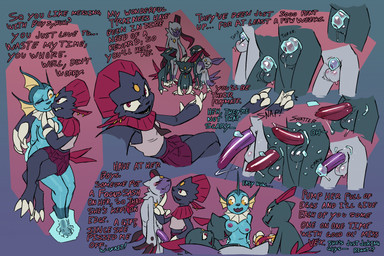 animal_genitalia animal_penis anthro areola balls big_breasts biped black_body blue_body blush bodily_fluids bottomwear breaking_chastity_cage breasts broken_chastity_cage chastity_cage chastity_cage_only chastity_device chastity_device_only claws clothing dialogue digitigrade erection eye_contact female female_anthro finger_claws focus_sash frill_(anatomy) frozen genital_fluids genitals group head_crest head_frill ice ice_chastity_cage imminent_sex looking_at_another male male_anthro motion_lines neck_frill necktie nipples nude nude_female on_lap open_mouth paws penis pink_nipples precum red_eyes simple_background sitting_on_lap skirt teeth text throbbing throbbing_penis toe_claws topwear wearing_chastity_cage wearing_chastity_device white_body yellow_eyes vonepitaph nintendo pokemon vari_(vonepitaph) vex_(vonepitaph) eeveelution generation_1_pokemon generation_2_pokemon generation_4_pokemon generation_8_pokemon pokemon_(species) sneasel sneasler vaporeon weavile 2025 comic digital_media_(artwork) english_text hi_res