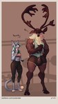 5_fingers anthro antlers arm_tuft biceps big_bulge black_hooves black_lips black_nose blue_body blue_eyes blue_fur blue_hair blue_pawpads blue_tongue border bottomwear bra breasts brown_antlers brown_body brown_eyes brown_fur brown_nails brown_nose bulge cellphone cleavage clothed clothing colored_nails dialogue digitigrade dipstick_tail dolphin_shorts dumbbell duo ear_piercing elbow_tuft electronics feet female fingerless_(marking) fingers freckles fur gesture gloves_(marking) grey_border gym gynomorph hair hand_gesture hand_on_hip holding_cellphone holding_object holding_phone holding_smartphone hooves horn inner_ear_fluff intersex larger_gynomorph larger_intersex leg_markings lips long_hair looking_at_another looking_down looking_up markings midriff multicolored_body multicolored_fur muscular muscular_gynomorph muscular_intersex nails navel neck_tuft open_mouth pants pawpads pecs pecs_with_breasts phone piercing pointing print_clothing print_shirt print_topwear raised_arms rejection shadow shirt shorts size_difference smaller_female smartphone socks_(marking) sports_bra standing tail tail_markings tank_top teeth text toeless_(marking) tongue topwear tuft two_tone_body two_tone_fur underwear unguligrade weight_rack weights white_body white_fur yoga_pants yo-lander ven_(yo-lander) deer mammal new_world_deer reindeer 9:16 english_text hi_res signature url