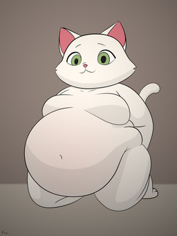 anthro belly belly_expansion belly_inflation big_belly bloated expansion inflation male moobs obese obese_anthro obese_male overweight overweight_anthro overweight_male solo chonkyfluffyboy domestic_cat felid feline felis mammal 3:4 absurd_res hi_res