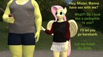 16:9 3d_(artwork) age_difference anthro bottomwear clothed clothing dialogue digital_media_(artwork) duo english_text equid equine female flat_chested fluttershy_(mlp) friendship_is_magic hasbro hi_res holding_object larger_male male mammal my_little_pony mythological_creature mythological_equine mythology older_male outside papadragon69 pegasus size_difference skirt sludge_(mlp) smaller_female source_filmmaker_(artwork) text widescreen wings young young_anthro younger_female