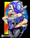 black_bottomwear black_clothing black_pants bottomwear chest_wraps clothed clothing ear_piercing female looking_at_viewer midriff one_eye_obstructed pants piercing pink_eyes pseudo_hair solo tentacle_hair tentacles wraps th3gadfly nintendo splatoon shiver_(splatoon) animal_humanoid cephalopod cephalopod_humanoid humanoid marine marine_humanoid mollusk mollusk_humanoid octarian octoling 2023 hi_res