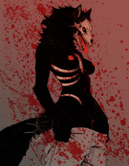 5_fingers anthro areola belly black_arms black_belly black_body black_chest black_ears black_fur black_outline black_tail blood blood_on_clothing blood_on_face blood_splatter bodily_fluids bone bottomwear bottomwear_pull breasts breath breath_fog clitoris clothed clothed_anthro clothed_female clothing clothing_pull fangs female female_anthro fingers flat_belly fur genital_fluids genitals grabbing_pants gradient_background grey_background grey_bottomwear grey_clothing grey_pants holding_bottomwear holding_clothing holding_object holding_pants ineffective_clothing inner_ear_fluff leaking_pussy_juice leaking_vagina looking_down motion_lines navel nipples open_mouth outline pants pants_pull partially_clothed partially_clothed_anthro partially_clothed_female red_areola red_background red_nipples red_sclera red_tongue red_vulva rib_cage scales simple_background skull slim slim_anthro slim_female small_waist tail teeth tongue topless tuft vaginal_fluids vulva white_body white_eyes white_face white_inner_ear_fluff white_scales lexokami skulldog_(species) digital_drawing_(artwork) digital_media_(artwork) hi_res portrait source_request