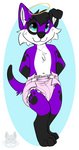 anthro clean_diaper clothed clothing diaper diaper_only halo male pink_diaper solo topless wearing_diaper young young_anthro rileykit pawalo canid canine canis domestic_dog elkhound mammal spitz hi_res