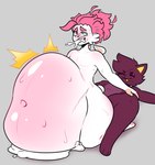 abdominal_bulge anthro balls belly big_balls big_belly blush bodily_fluids cum cum_ballooning cum_in_ass cum_inflation cum_inside cum_on_ground cum_pool cum_through cumshot duo ejaculation excessive_cum excessive_genital_fluids eyes_closed femboy genital_fluids genitals hair hyper hyper_cum inflation interspecies looking_pleasured male male/male orgasm pink_hair sex simultaneous_orgasms sitting smile sweat sweatdrop sweaty_balls sweaty_genitalia sweaty_legs sweaty_thighs thick_thighs white_body wide_hips yellow_sclera toxy_squishy atlas_(atlashasbignuts) toxy domestic_cat felid feline felis lagomorph leporid mammal rabbit 2021 absurd_res digital_drawing_(artwork) digital_media_(artwork) hi_res