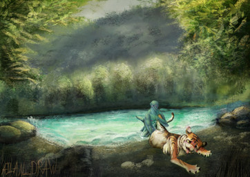 ambiguous_fluids anthro beach belly belly_expansion belly_inflation big_belly big_breasts blush bodily bodily_fluids breasts cum cum_inflation cum_inside duo erection expansion female female_penetrated fur genital_fluids genitals inflation inside male male/female male_penetrating male_penetrating_female nude penetration penile penile_penetration penis penis_in_vagina sand sex smile tail tongue toothed vaginal vaginal_penetration vulva ailan_draw aquatic cetacean dolphin felid mammal pantherine tiger toothed_whale whale digital_media_(artwork)