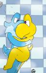 balls blush duo genitals male nude shell-less shower wet yosshidoragon mario_bros nintendo lighty_marteniz cyan_yoshi furred_yoshi koopa koopa_troopa reptile scalie yoshi digital_media_(artwork)