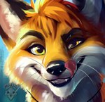 anthro cheek_tuft facial_tuft fur head_tuft jewelry licking licking_lips licking_nose looking_at_viewer male necklace orange_body orange_eyes orange_fur showing_teeth smile smirk solo teeth tongue tuft whiskers marul doppelfoxx jakkals_van_der_bergh_(doppelfoxx) canid canine fox mammal headshot_portrait hi_res portrait