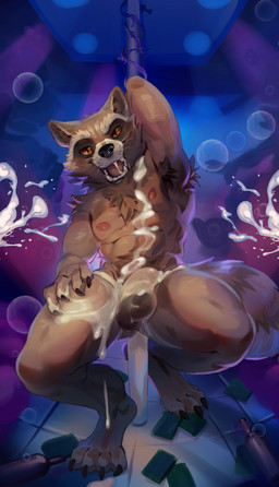 4_toes abs anthro armpit_hair balls bodily_fluids body_hair bulge claws clothing cum cum_in_clothing cum_in_jockstrap cum_in_mouth cum_in_underwear cum_inside cum_on_belly cum_on_body cum_on_chest cum_on_face cum_on_hand cum_through_clothing cum_through_jockstrap cum_through_underwear dancing erection feet genital_fluids genitals jockstrap male money muscular muscular_anthro muscular_male orgasm penis pole pole_dancing public public_erection solo strip_club stripper stripper_pole tipping toe_claws toes underwear wet wet_clothing wet_underwear dangpa disney guardians_of_the_galaxy marvel rocket_raccoon mammal procyonid raccoon hi_res