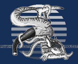 ambiguous_gender anthro ass_up big_tail clothing hair jack-o'_pose latex latex_clothing latex_legwear legwear looking_at_viewer pose posing_nude solo striped_body stripes tail tentacles pixelrometer aquatic fish shark alpha_channel digital_media_(artwork) hi_res pixel_(artwork)