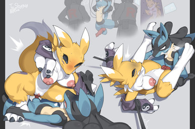 3_fingers 3_toes abdominal_bulge ambiguous_gender animal_genitalia animal_penis anthro anthro_on_anthro anthro_on_bottom anthro_on_top anthro_penetrated anthro_penetrating anthro_penetrating_anthro areola balls biped black_hair black_sclera blue_body blue_eyes blue_fur blue_tail blush bodily_fluids bottomwear breasts canine_genitalia canine_penis chest_spike claws clenched_teeth clothed clothed_ambiguous clothed_human clothing countershade_fur countershade_torso countershading crouching crying erection eye_contact eyes_closed faceless_ambiguous faceless_character faceless_human feet female female_anthro female_on_bottom female_on_top female_penetrated finger_claws fingers forced forced_partners from_front_position front_view fully_clothed fully_clothed_ambiguous fully_clothed_human fur genitals group hair half_knotted hand_spike kneeling knot knot_root knotted_penis knotting looking_at_another lying male male/female male_on_bottom male_on_top male_penetrating male_penetrating_female missionary_position navel neck_tuft nipples nude nude_anthro nude_female nude_male on_back on_bottom on_top open_mouth paws penetration penile penile_penetration penis penis_in_vagina pink_areola pink_nipples rear_view red_eyes sex simple_background spikes spikes_(anatomy) spread_legs spreading standing sweat tail tears teeth toe_claws toes tongue topwear tuft vaginal vaginal_knotting vaginal_penetration vulva yellow_body yellow_fur yellow_tail zinfyu bandai_namco digimon nintendo pokemon digimon_(species) generation_4_pokemon human lucario mammal pokemon_(species) renamon 2026 absurd_res digital_drawing_(artwork) digital_media_(artwork) hi_res