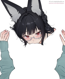 black_hair blush blush_lines bodily_fluids braided_hair clothing cunnilingus duo eyewear faceless_character faceless_female female female/female female_pov first_person_view genitals glasses hair inner_ear_fluff long_hair long_sleeves looking_at_viewer messy_hair nails negative_space oral red_eyes sex simple_background sleeves_past_wrists sweat sweater sweaty_face teal_clothing teal_sweater teal_topwear text topwear tuft vaginal vulva wearing_glasses white_background white_eyewear white_glasses qiandaiyiyu mihoyo negative_space_oral_(meme) zenless_zone_zero hoshimi_miyabi animal_humanoid canid canid_humanoid canine canine_humanoid fox_humanoid humanoid mammal mammal_humanoid thiren digital_drawing_(artwork) digital_media_(artwork) english_text hi_res meme url