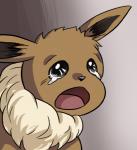 ambiguous_gender bodily_fluids crying feral gradient_background open_mouth sad simple_background solo tears drawfag crying_cat nintendo pokemon eevee generation_1_pokemon pokemon_(species) 2019 digital_media_(artwork) low_res meme reaction_image