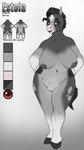 4k 9:16 absurd_res anthro big_breasts breasts brown_eyes el_caballo_oscuro equid equine female fur grey_body grey_fur grey_hair hair hi_res humanoid mammal markings mature_female model_sheet nude solo spanish_text spots spotted_body spotted_fur text