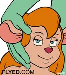 anthro bedroom_eyes blonde_hair female green_body hair humor looking_at_viewer male narrowed_eyes parody seductive nanoff blacked_hand chip_'n_dale_rescue_rangers disney gadget_hackwrench zipper_(cdrr) arthropod fly_(animal) insect mammal murid murine rat rodent