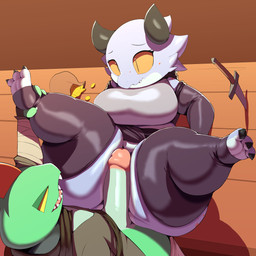 3_toes anthro armwear breasts claws clothing coin countershade_face countershade_feet countershade_genitalia countershade_penis countershade_torso countershading covered_breasts duo elbow_gloves feet female fingerless_gloves footwear genitals gloves gold_(metal) gold_coin green_body green_scales handwear horn humanoid_genitalia leg_grab legs_up legwear male male/female melee_weapon non-mammal_breasts open_mouth orange_sclera penis pupils scales sex sharp_teeth shortstack slit_pupils socks spread_legs spreading sword teeth thick_thighs thigh_highs thigh_sex thigh_socks toes tongue weapon wide_hips yellow_sclera trinity-fate62 kureka_(trinity-fate62) ziggi_(trinity-fate62) kobold reptile scalie 1:1 2021 hi_res