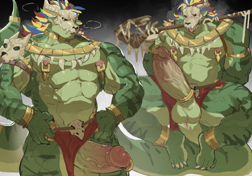 abs anklet anthro anus aroused balls barazoku biceps big_penis bodily_fluids bone bone_mask bottomwear bottomwear_aside butt clothed clothing clothing_aside clothing_lift erection foreskin genital_piercing genitals glans green_body huge_penis humanoid_genitalia humanoid_penis jewelry loincloth loincloth_aside loincloth_lift looking_at_viewer male mask muscular muscular_anthro muscular_male nipple_piercing nipples nude pecs penis penis_piercing piercing prince_albert_piercing serratus skull skull_mask solo triceps vein veiny_penis shaqiqi2077 terraria witch_doctor_(terraria) lihzahrd lizard reptile scalie hi_res