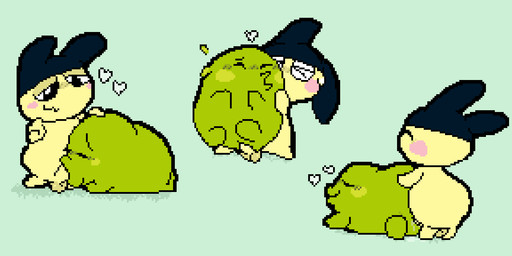 ambiguous_gender ambiguous_penetrated anal anal_penetration balls big_ears biped blush blush_lines cheek_blush cheek_spots clenched_eyes closed_smile doggystyle duckface duo eyes_closed featureless_arms featureless_crotch featureless_legs from_behind_position front_view genitals green_arms green_background green_body green_legs green_skin half-closed_eyes heart_reaction heart_symbol hearts_around_head humanoid_penetrating kneeling_oral_position looking_pleasured lying male male/ambiguous male_humanoid male_penetrating male_penetrating_ambiguous monotone_background mouth_closed narrowed_eyes nose_blush noseless o3o on_front oral oral_penetration penetration penile penile_penetration penis penis_in_ass penis_in_mouth reverse_stand_and_carry_position sex short_legs side_mouth side_view simple_background smile standing standing_sex wavy_mouth wavy_smile yellow_balls yellow_body yellow_penis yellow_skin meatcanister tamagotchi mametchi humanoid kuchipatchi tamagotchi_(species) 2026 digital_media_(artwork) english_description full-length_portrait pixel_(artwork) portrait male_(lore)