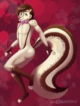 anthro brown_hair butt femboy hair long_tail male paws pink_nose solo tail tiramisu_skunk mammal mephitid skunk absurd_res hi_res