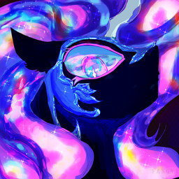 armor big_eyes black_body cosmic_hair ethereal_hair eye_contact eyelashes female feral flowing_hair flowing_mane glistening glistening_eyes glowing glowing_eyes hair horn looking_at_another looking_at_viewer looking_down looking_down_at_viewer mane pupils slit_pupils solo sparkles sparkling_hair wings fangyy friendship_is_magic hasbro my_little_pony mythology nightmare_moon_(mlp) classical_unicorn equid equine horse mammal mythological_creature mythological_equine pony winged_unicorn 1:1 2025 colored digital_drawing_(artwork) digital_media_(artwork) digital_painting_(artwork) headshot_portrait hi_res icon painting_(artwork) portrait shaded