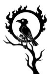 2015 3_legs 4_toes ambiguous_gender anisodactyl asian_mythology avian beak bird black_and_white branch chest_tuft chinese_mythology corvid corvus_(genus) crow digital_drawing_(artwork) digital_media_(artwork) east_asian_mythology feather_tuft feathered_wings feathers feet feral fire folded_wings head_tuft hi_res large-billed_crow monochrome mythological_avian mythological_bird mythological_creature mythology oscine passerine perched scp-1428-1 scp_foundation side_view silhouette simple_background simple_eyes solo sun sunnyclockwork tail tail_feathers three-legged_crow toes triped tuft white_background wings