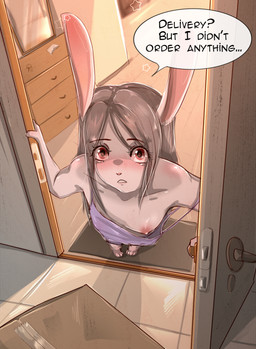 anthro areola blush breasts clothed clothing dialogue duo female fur hair looking_at_viewer nipples nude one_breast_out open_mouth solo text white_body white_fur yourumi mieri_(yourumi) lagomorph leporid mammal rabbit comic digital_media_(artwork) english_text hi_res