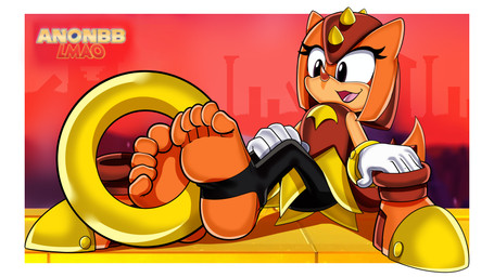 5_toes anthro barefoot feet female foot_fetish foot_focus open_mouth orange_body soles solo stirrup_legwear toes anonbb sega sonic_the_hedgehog_(series) trip_the_sungazer girdled_lizard lizard reptile scalie sungazer_(lizard) 16:9 hi_res widescreen