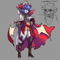 alcohol beverage blue_hair boots bottomwear brown_boots brown_clothing brown_footwear cloak clothed clothing container cup drill_curls drinking_glass female footwear glass glass_container glass_cup grey_background hair high_heeled_boots high_heels holding_container holding_cup holding_drinking_glass holding_object holding_wine_glass humanoid_pointy_ears jacket open_clothing open_jacket open_mouth open_smile open_topwear pants pointy_ears red_clothing red_eyes red_jacket red_topwear shoes simple_background smile solo text topwear white_bottomwear white_cloak white_clothing white_pants wine wine_glass wings kaibootsu touhou remilia_scarlet humanoid vampire winged_humanoid 1:1 english_text full-length_portrait hi_res portrait