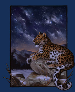 ambiguous_gender black_spots cosmic_background detailed_background feral fur leopard_spots mountain_range orange_body orange_fur pawpads plant realistic realistic_feral rock snow solo spots star tree whiskers white_body white_fur alexpahomov amur_leopard felid leopard mammal pantherine 2022 alpha_channel detailed hi_res