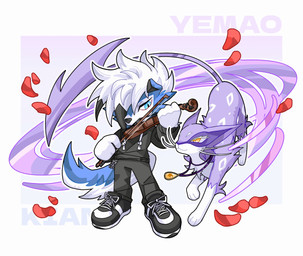 ambiguous_gender anthro black_bottomwear black_clothing black_hoodie black_pants black_topwear blue_body blue_eyes blue_fur bottomwear bowed_string_instrument claws clothed clothing collar duo feral finger_claws footwear fully_clothed fur hoodie jewelry male musical_instrument necklace one_eye_obstructed pants paws pink_body pink_fur shoes solo spots string_instrument tail topwear violin white_body white_fur yellow_eyes snafu(mihuashi) nintendo pokemon fan_character kian_(kianyemao) yemao_(kianyemao) canid canine felid generation_5_pokemon generation_7_pokemon liepard lycanroc mammal midnight_lycanroc pokemon_(species) shiny_pokemon hi_res