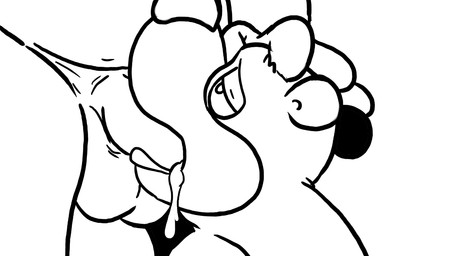 anthro anthro_on_anthro anthro_penetrated anthro_penetrating anthro_penetrating_anthro balls blinking bodily_fluids bouncing_balls cum cum_in_mouth cum_inside deep_throat duo erection eyes_closed fellatio forced forced_fellatio forced_oral genital_fluids genitals half-closed_eyes hand_on_head male male/male male_penetrated male_penetrating male_penetrating_male narrowed_eyes offscreen_character oral oral_penetration penetration penile penile_penetration penis penis_in_mouth questionable_consent sex side_view simple_background standing toony white_background bowserboy101 banjo-kazooie rareware banjo_(banjo-kazooie) bear mammal 2d_animation animated black_and_white character_request digital_media_(artwork) frame_by_frame loop monochrome