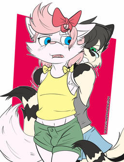 2_missing_limbs amputee clothed clothing crossdressing disability duo femboy hug male massage missing_all_arms mrpandragon ara_(xenzjolras) jei_laule absurd_res hi_res