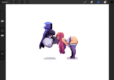 art_program_in_frame bent_over big_breasts black_bodysuit black_clothing black_skinsuit blush bodysuit bottomwear breasts bulge butt cloak clothing duo female floating glistening glistening_butt grey_body grey_skin gynomorph hair intersex legwear long_hair looking_at_bulge meditation pink_hair purple_bottomwear purple_cloak purple_clothing purple_legwear purple_skirt purple_stockings purple_top shadow shadowed_eyes side_view simple_background skinsuit skirt stockings tan_body tan_skin tight_clothing white_background pixzapix dc_comics teen_titans raven_(dc) starfire_(teen_titans) alien alien_humanoid half_demon humanoid 2026 digital_media_(artwork) hi_res pixel_(artwork)