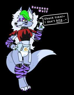 alternative_fashion anthro clothed clothing diaper female glamrock machine makeup piercing robotic robotic_leg robotic_limb solo wearing_diaper j246 five_nights_at_freddy's five_nights_at_freddy's:_security_breach scottgames steel_wool_studios roxanne_wolf animatronic canid canine canis mammal robot robot_anthro wolf hi_res