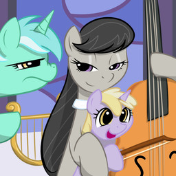 bow_(stringed_instrument) bowed_string_instrument cello detailed_background female feral group harp horn jealous lyre musical_instrument plucked_string_instrument possessive shirt_collar smug string_instrument toony kloudmutt friendship_is_magic hasbro my_little_pony mythology dinky_hooves_(mlp) lyra_heartstrings_(mlp) octavia_(mlp) earth_pony equid equine horse mammal mythological_creature mythological_equine pony unicorn 1:1 digital_media_(artwork)