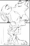 2017 absurd_res anthro barefoot black_and_white bottomless butt canid canine clothed clothing comic digital_drawing_(artwork) digital_media_(artwork) dipstick_ears disney duo ear_markings english_text feet female fox half-closed_eyes hand_on_butt hi_res judy_hopps kissing lagomorph leporid male male/female mammal monochrome multicolored_ears narrowed_eyes nick_wilde rabbit red_fox simple_background text thewyvernsweaver true_fox white_background zootopia
