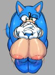 anthro big_breasts blush breasts crossgender female huge_breasts mtf_crossgender nipples nude shaking_breasts solo chilispice sega sonic_the_hedgehog_(series) sonic_the_hedgehog eulipotyphlan hedgehog mammal absurd_res hi_res