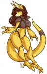 anthro breasts brown_hair eyes_closed featureless_breasts featureless_crotch female hair nude simple_background smile solo white_background misericorde nintendo pokemon abra generation_1_pokemon mammal pokemon_(species) hi_res