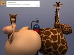 anthro areola big_breasts big_butt breasts brown_hair butt butt_expansion duo expansion female female/female fur hair huge_butt hyper hyper_butt inflation nipples nude simple_background standing text thick_thighs wide_hips anthroanim abigail_roo kenja_giraffe giraffe giraffid kangaroo macropod mammal marsupial 2017 3d_(artwork) 4:3 digital_media_(artwork) english_text