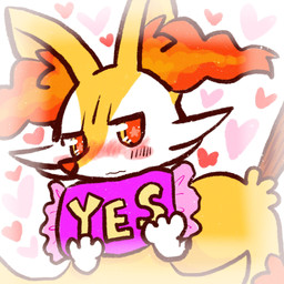 3_fingers ambiguous_anthro ambiguous_gender anthro arm_tuft biped blush blush_lines blush_stickers blushing_profusely cheek_tuft chest_tuft dipstick_tail facial_tuft fingers front_view fur heart_symbol hip_tuft holding_object holding_pillow inner_ear_fluff looking_at_viewer markings multicolored_body multicolored_fur nude_ambiguous nude_anthro object_in_tail pillow pointy_ears prick_ears red_body red_eyes red_fur red_inner_ear_fluff red_nose red_tail_tip shoulder_tuft simple_background solo standing tail tail_markings tapering_snout tuft two_tone_tail wavy_mouth white_background white_body white_fur yellow_body yellow_fur yellow_sclera yellow_tail yes-no_pillow yes_pillow annyui0611 nintendo pokemon braixen canid generation_6_pokemon mammal pokemon_(species) 1:1 2021 cel_shading colored digital_drawing_(artwork) digital_media_(artwork) half-length_portrait hi_res japanese_description meme portrait shaded translated_description