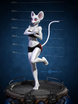 4_toes albino anthro barefoot biped chart claws clothed clothing feet female fur happy height_chart on_one_leg plantigrade pose red_eyes smile solo standing text toes whiskers white_body white_fur zorryn mammal mouse murid murine rodent 3:4 3d_(artwork) digital_media_(artwork) english_text hi_res