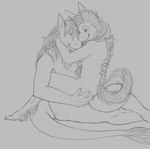 ambiguous_penetration anthro claws cuddling duo fur horn long_ears male mane penetration sex spine_mohawk tail tail_mane tail_tuft tuft yaroul mythology chimera dragon equid equine furred_dragon furred_scalie horse mammal mythological_creature mythological_scalie scalie 2024 hi_res monochrome sketch