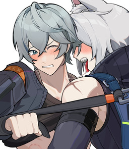 bdsm bite_mark blush bruised clothing duo green_eyes grey_hair hair hickey leash male male/male petplay police police_officer police_uniform roleplay uniform asecanaka14370 mihoyo zenless_zone_zero seth_lowell wise_(zenless_zone_zero) animal_humanoid cat_humanoid felid felid_humanoid feline feline_humanoid human humanoid mammal mammal_humanoid thiren hi_res