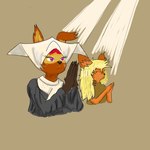 anthro begging blessed duo female nun religion tama-tama canid canine canis domestic_dog hybrid mammal 1:1 hi_res