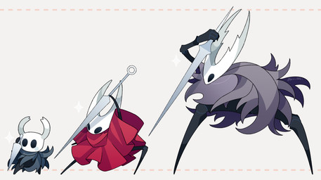 2_horns ambiguous_gender biped black_eyes cloak clothed clothing empty_eyes fingers group holding_melee_weapon holding_object holding_weapon horn larger_ambiguous melee_weapon nail_(weapon) pose red_cloak red_clothing size_difference smaller_ambiguous trio weapon kiri_0861 hollow_knight_(franchise) team_cherry hollow_knight_(character) hornet_(hollow_knight) the_knight_(hollow_knight) arthropod vessel_(species) absurd_res hi_res female_(lore) half_sister_(lore) sibling_(lore) sister_(lore)