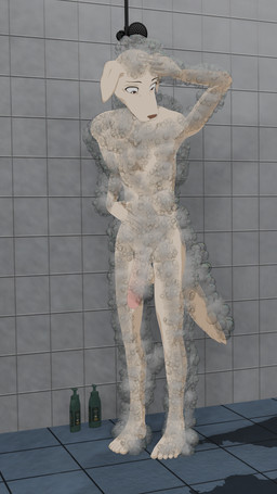 anthro balls bathing big_penis genitals humanoid_genitalia humanoid_penis male nude penis shower showering soap_bubbles solo tail derpyincognito enticia_(modeler) beastars jack_(beastars) bird_dog canid canine canis domestic_dog hunting_dog labrador mammal retriever 3d_(artwork) 9:16 blender_(artwork) digital_media_(artwork) hi_res