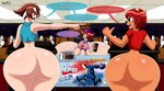 anthro big_breasts big_butt blush breasts bubble_butt butt clothed clothing curvy_figure female female/female fur group hourglass_figure huge_butt huge_hips hyper hyper_butt hyper_hips lipstick makeup not_furry open_mouth small_waist text thick_thighs wide_hips hyperflannel danganronpa parappa_the_rapper pepsi sony_corporation sony_interactive_entertainment spike_chunsoft um_jammer_lammy lammy_lamb monokuma pepsiman_(character) bovid bovine canid canine caprine mammal absurd_res colored digital_drawing_(artwork) digital_media_(artwork) english_text hi_res