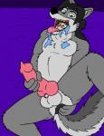 anthro anthro_pred anus aroused bodily_fluids drooling duo eyewear genitals glasses human_prey male male/male male_pred male_prey nude oral_vore penis peril saliva vore tbfm bigbadwalf canid canine canis human mammal wolf hi_res young_(lore)