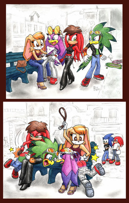 anthro arm_grab being_watched belt belting bench blue_body blue_eyes blue_fur bodily_fluids boots bottomwear bottomwear_down brown_body brown_eyes brown_fur brush butt_slap clothed clothing clothing_pull corporal_punishment crying discipline dominant dominant_female eyewear feathers female footwear fur glasses goggles grabbing_hips green_body green_eyes green_fur group hairbrush hand_on_back high_heeled_boots high_heels humiliation jacket leather leather_bottomwear leather_clothing leather_jacket leather_pants leather_topwear looking_at_another male manhandling mature_female on_bench pain panties panties_down pants pants_down partially_clothed pink_body pink_fur public public_exposure public_humiliation punishment purple_body purple_fur purse red_body red_fur screaming shoes sitting sitting_on_bench skateboard slap spank_marks spank_marks_on_ass spanked_butt spanking submissive submissive_female submissive_male tears topwear underwear underwear_down underwear_pull vehicle rocketdave sega sonic_riders sonic_the_hedgehog_(series) jet_the_hawk knuckles_the_echidna sonic_the_hedgehog vanilla_the_rabbit wave_the_swallow accipitrid accipitriform avian bird echidna eulipotyphlan hedgehog hirundinid lagomorph leporid mammal monotreme oscine passerine rabbit swallow_(bird) hi_res